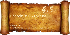 Gacsári Viorika névjegykártya